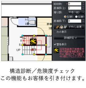 構造診断／危険度チェックこの機能もお客様を引き付けます。