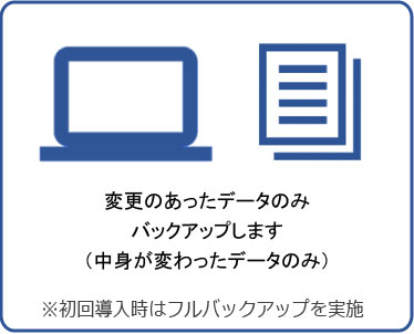 変更のあったデータのみバックアップします